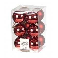 Χριστουγεννιάτικες Μπάλες Μπορντό - Σετ 12 τεμ. (6cm)